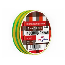 Изолента ПВХ 15мм×20м, желто-зеленая / Klebebander